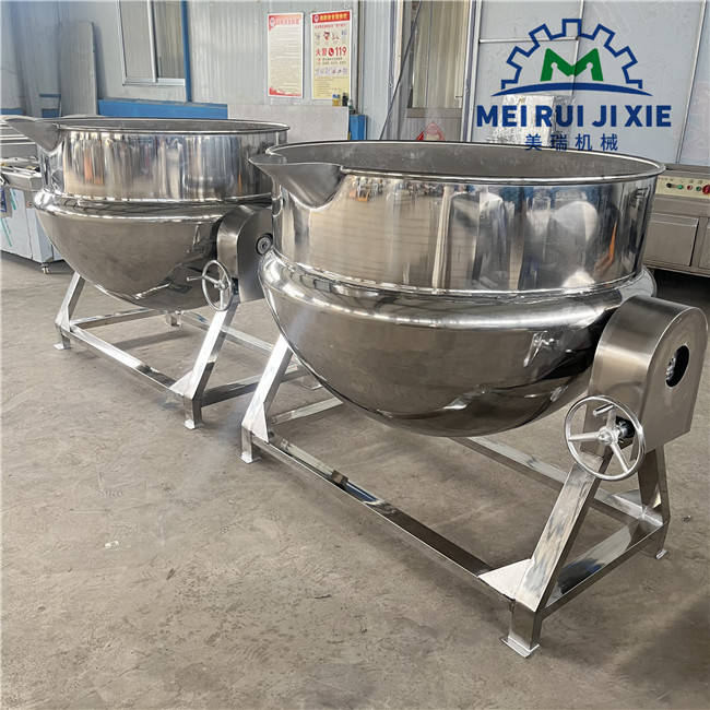 天然气加热夹层锅报价 商用多功能燃气夹层锅 炒肉馅用全自动炒料机