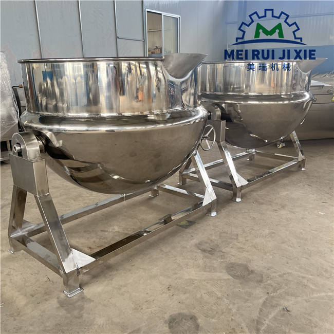 天然气加热夹层锅报价 商用多功能燃气夹层锅 炒肉馅用全自动炒料机