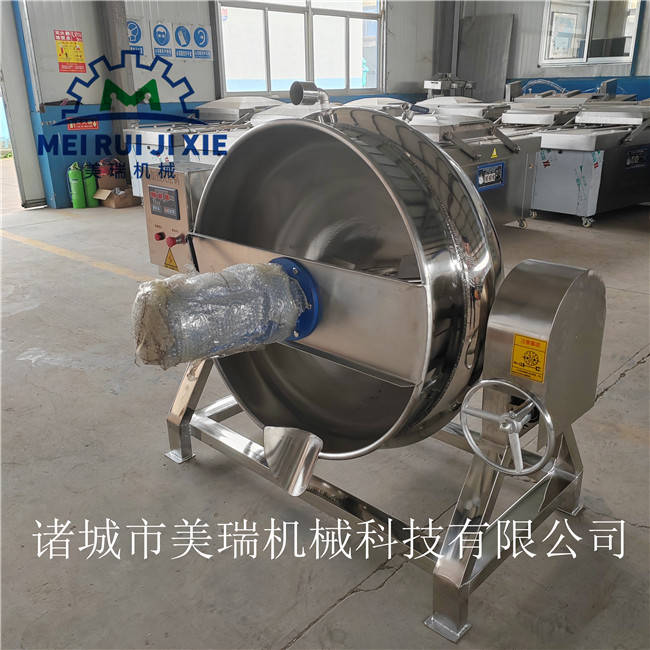 天然气加热夹层锅报价 商用多功能燃气夹层锅 炒肉馅用全自动炒料机