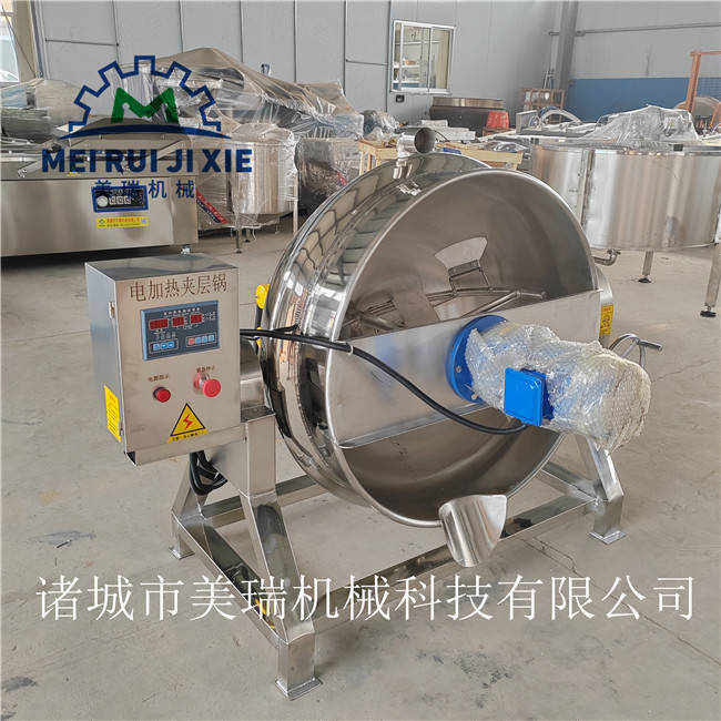 天然气加热夹层锅报价 商用多功能燃气夹层锅 炒肉馅用全自动炒料机