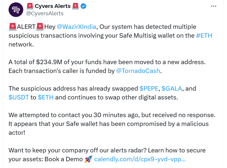 突发<strong></p>
<p>交易货币</strong>！印度加密货币交易所2.3亿美元被转移 疑似遭黑客入侵