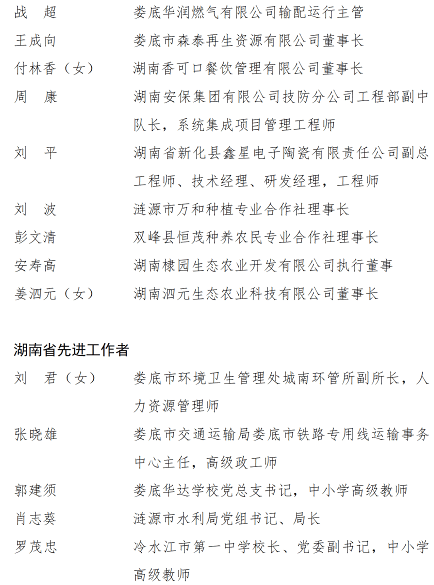 中共湖南省委湖南省人民政府关于表彰湖南省劳动模范和先进工作者的决定