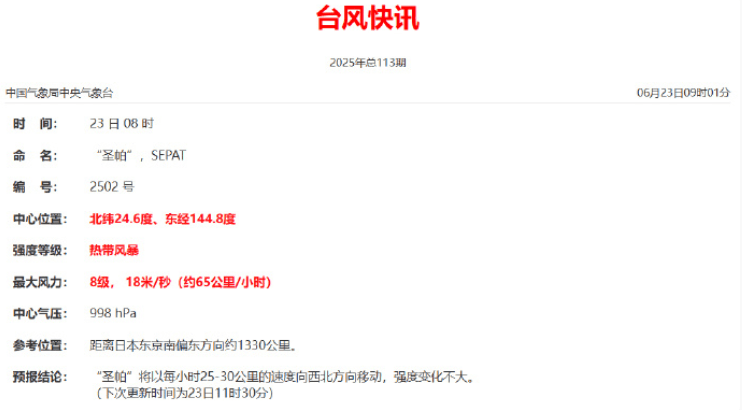 第2号台风“圣帕”生成！肇庆未来天气……